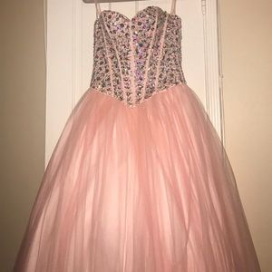 Rhinestoned Pink Gown